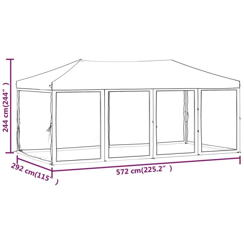 Casa si Gradina - Gradina si terasa - Umbrele si pavilioane - Pavilioane - Cort pliabil pentru petrecere, pereti laterali, antracit, 3x6 m - Infinity.ro