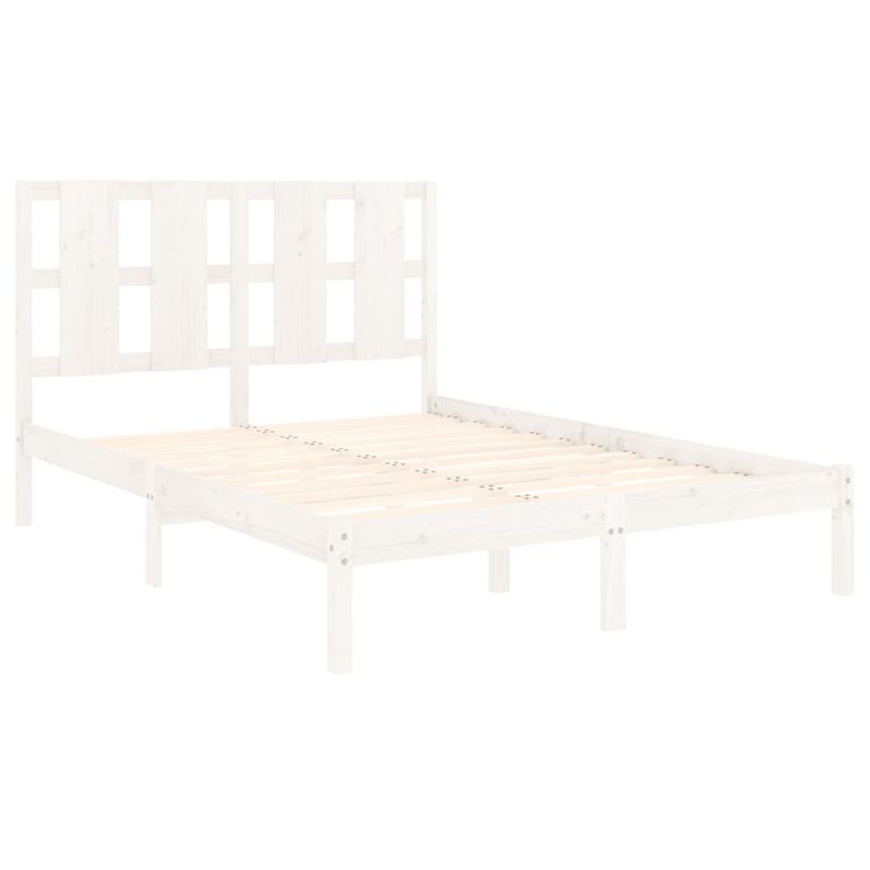 Casa si Gradina - Mobilier - Paturi si accesorii - Paturi - Cadru de pat mic single, alb, 120x190 cm, lemn masiv - Infinity.ro