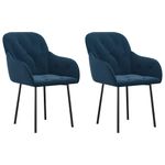 Casa si Gradina - Mobilier - Scaune si fotolii - Scaune - Scaune de bucatarie pivotante, 2 buc., albastru, catifea - Infinity.ro