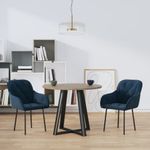 Casa si Gradina - Mobilier - Scaune si fotolii - Scaune - Scaune de bucatarie pivotante, 2 buc., albastru, catifea - Infinity.ro