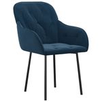 Casa si Gradina - Mobilier - Scaune si fotolii - Scaune - Scaune de bucatarie pivotante, 2 buc., albastru, catifea - Infinity.ro