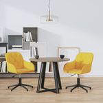 Casa si Gradina - Mobilier - Scaune si fotolii - Scaune - Scaune de bucatarie pivotante, 2 buc., galben, catifea - Infinity.ro