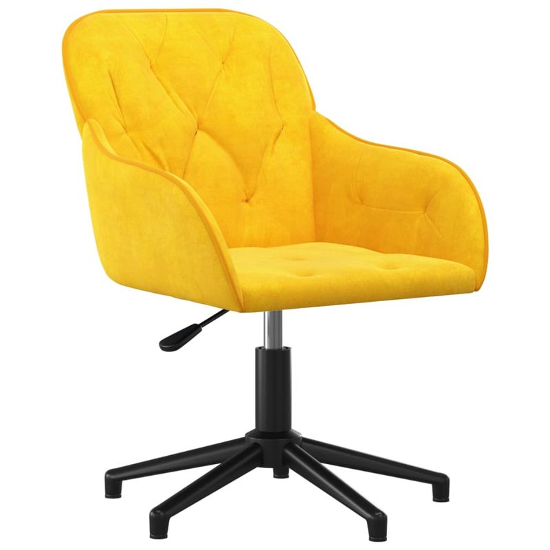 Casa si Gradina - Mobilier - Scaune si fotolii - Scaune - Scaune de bucatarie pivotante, 2 buc., galben, catifea - Infinity.ro