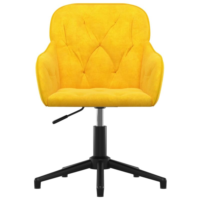 Casa si Gradina - Mobilier - Scaune si fotolii - Scaune - Scaune de bucatarie pivotante, 2 buc., galben, catifea - Infinity.ro