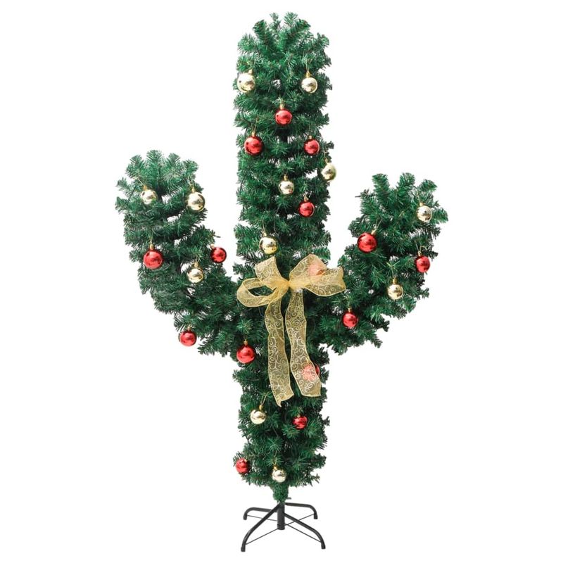 Casa si Gradina - Decoratiuni - Decoratiuni de sezon - Cactus de Craciun cu suport si LED, verde, 150 cm, PVC - Infinity.ro