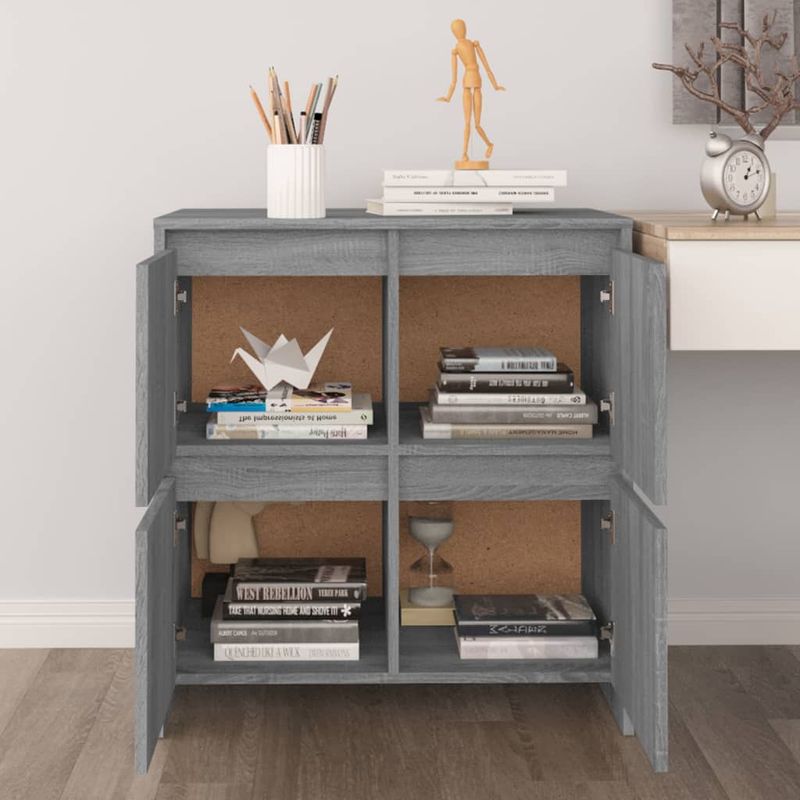 Casa si Gradina - Mobilier - Comode si corpuri - Comode - Servante, 2 buc, stejar sonoma gri, 70x41x75 cm, lemn prelucrat - Infinity.ro