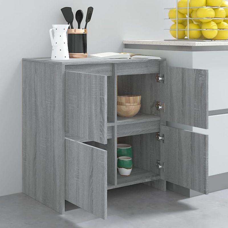 Casa si Gradina - Mobilier - Comode si corpuri - Comode - Servante, 2 buc, stejar sonoma gri, 70x41x75 cm, lemn prelucrat - Infinity.ro