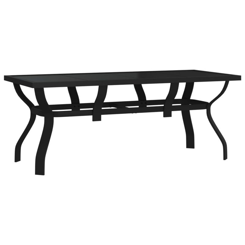 Casa si Gradina - Gradina si terasa - Mobilier exterior - Seturi mobila gradina - Set de servit masa pentru gradina, 7 piese, gri și negru, mărime lungime masă 180 cm - Infinity.ro