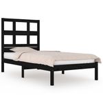 Casa si Gradina - Mobilier - Paturi si accesorii - Paturi - Cadru de pat mic single, negru, 75x190 cm, lemn masiv - Infinity.ro