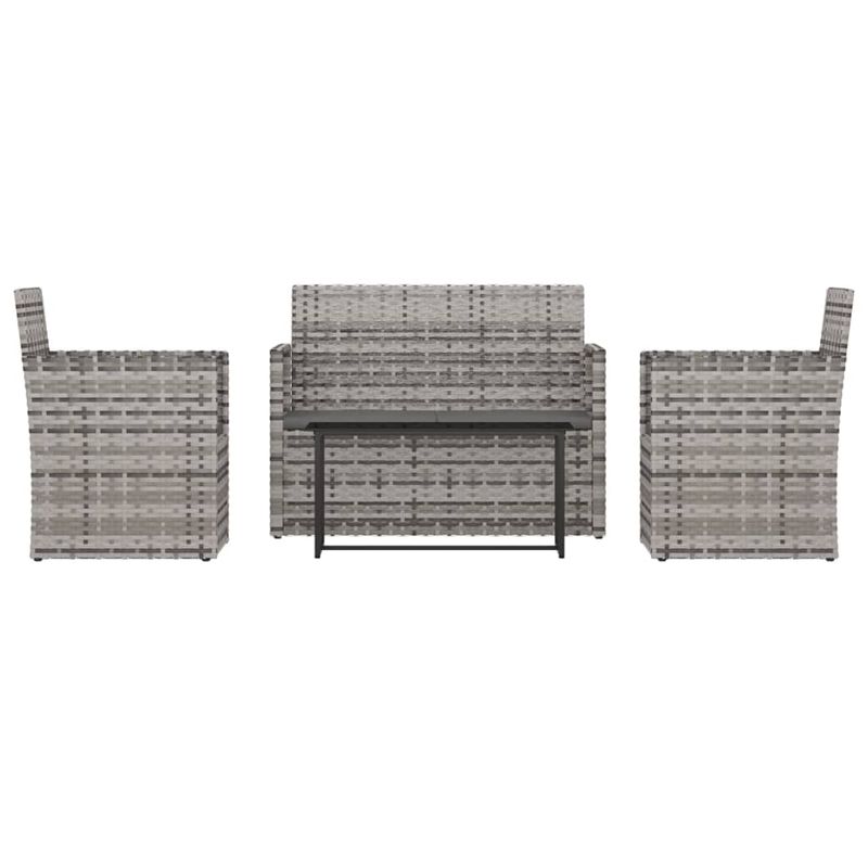 Casa si Gradina - Gradina si terasa - Mobilier exterior - Seturi mobila gradina - Set mobilier de exterior cu perne, 4 piese, gri, poliratan - Infinity.ro