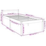 Casa si Gradina - Mobilier - Paturi si accesorii - Paturi - Pat pentru seniori mic single, alb, 75x190 cm, lemn masiv pin - Infinity.ro