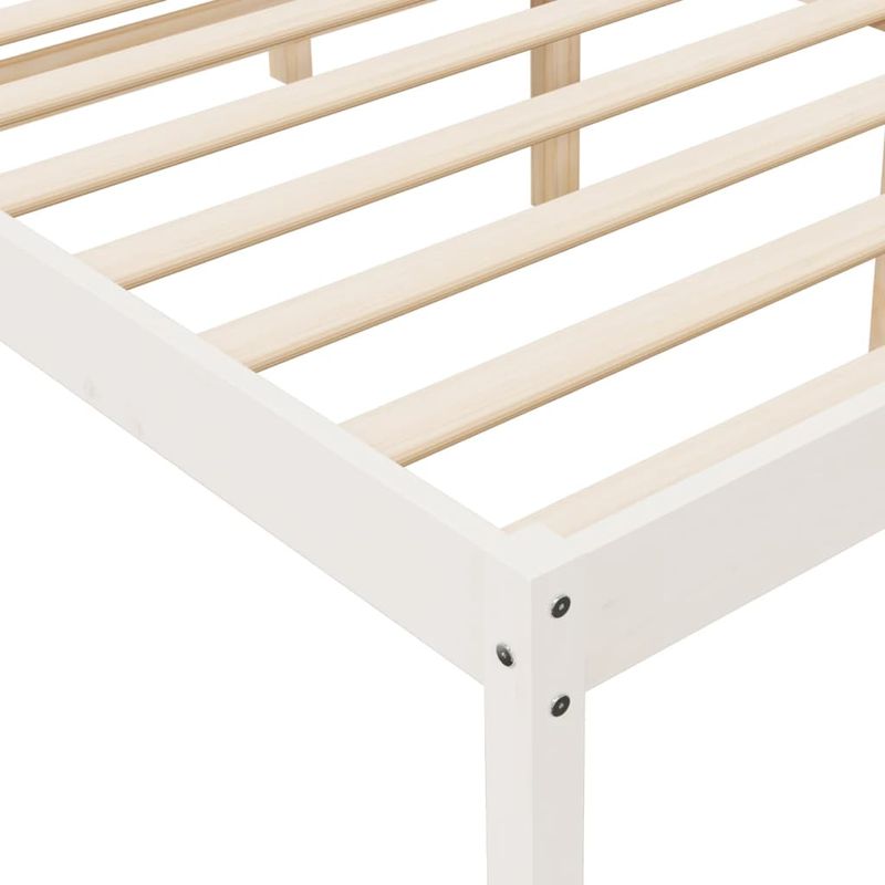 Casa si Gradina - Mobilier - Paturi si accesorii - Paturi - Pat pentru seniori mic single, alb, 75x190 cm, lemn masiv pin - Infinity.ro