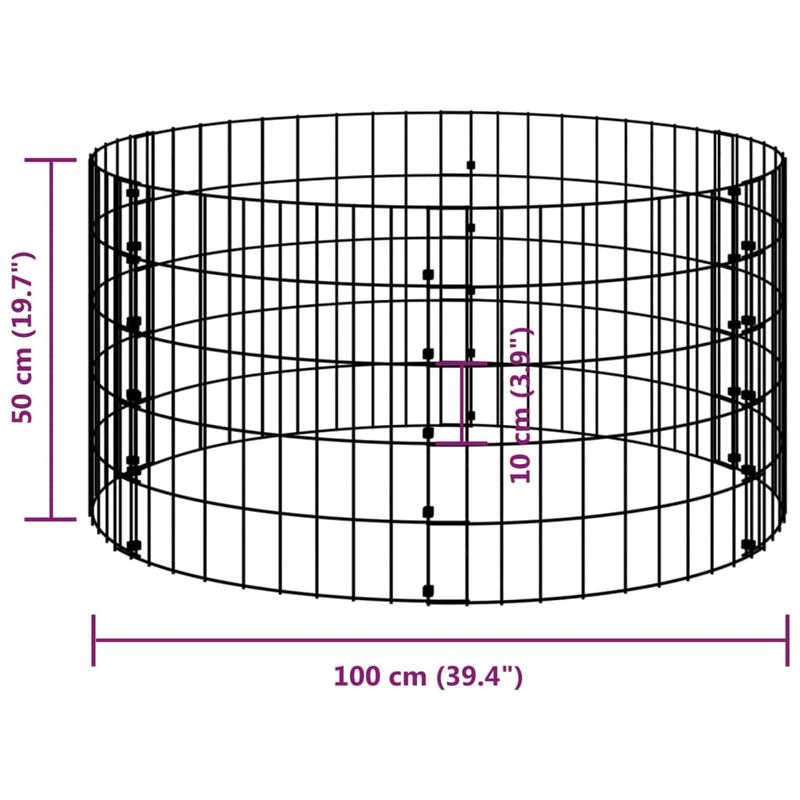 Casa si Gradina - Gradina si terasa - Garduri, panouri si accesorii - Stalp de gabion, Ø100x50 cm, otel galvanizat, circular - Infinity.ro