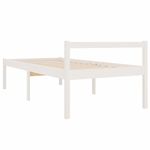 Casa si Gradina - Mobilier - Paturi si accesorii - Paturi - Pat pentru seniori mic single, alb, 75x190 cm, lemn masiv pin - Infinity.ro