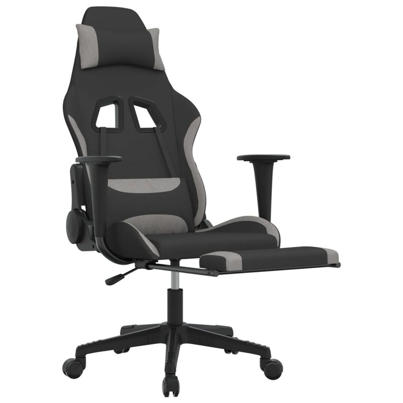 PC, gaming si accesorii - Gaming - Accesorii gaming - Scaune gaming - Scaun de jocuri, negru/gri deschis, textil - Infinity.ro