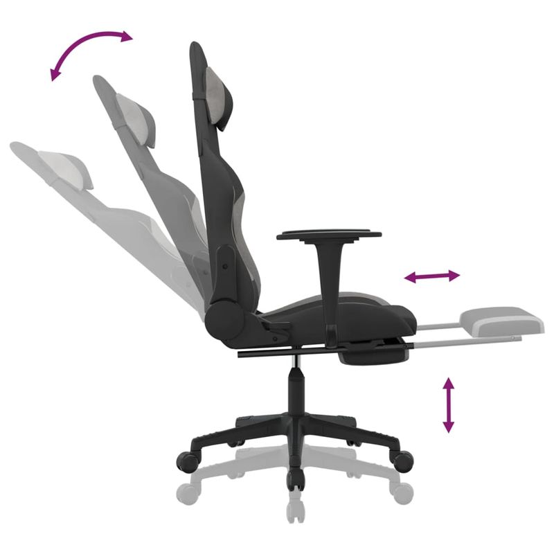 PC, gaming si accesorii - Gaming - Accesorii gaming - Scaune gaming - Scaun de jocuri, negru/gri deschis, textil - Infinity.ro