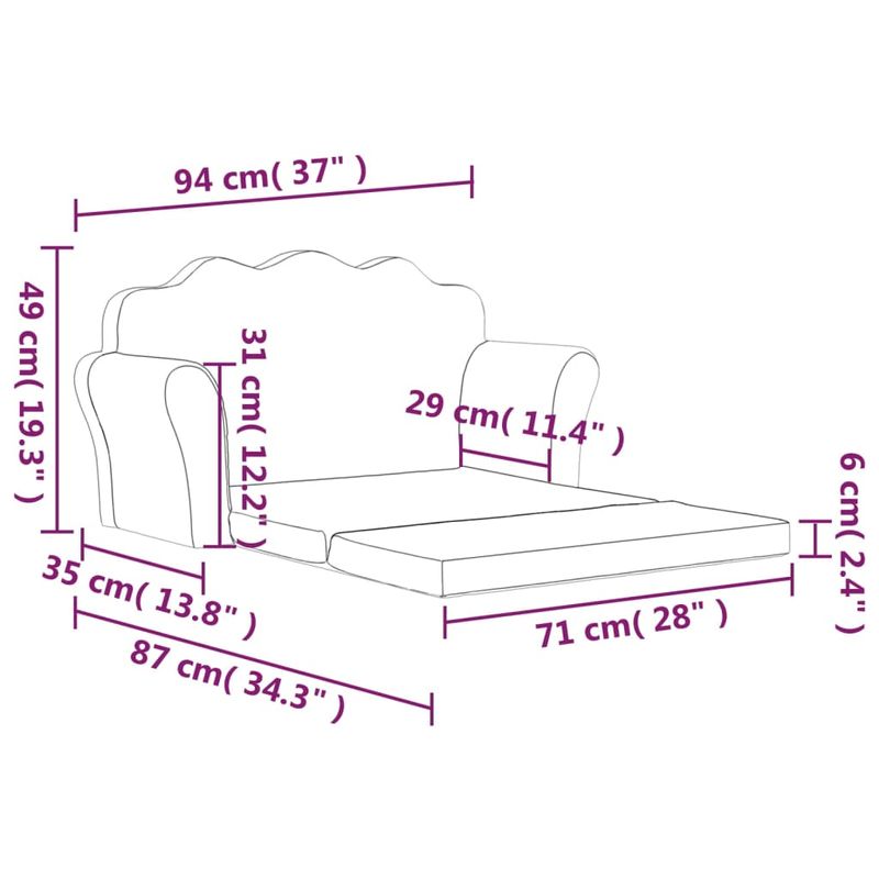 Casa si Gradina - Mobilier - Mobilier copii - Mobilier camera copiilor - Canapea pentru copii, antracit, plus moale - Infinity.ro