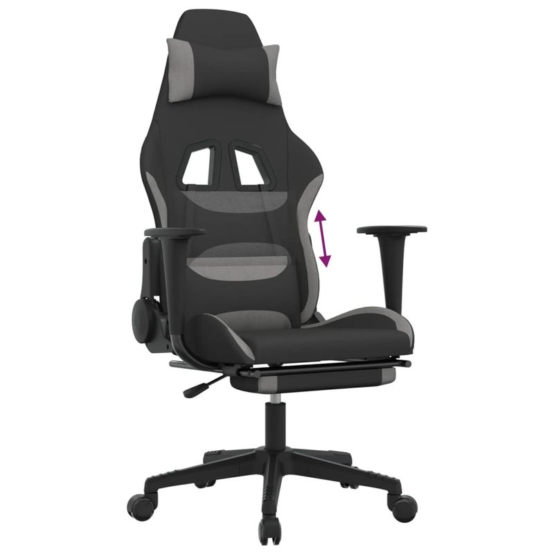 PC, gaming si accesorii - Gaming - Accesorii gaming - Scaune gaming - Scaun de jocuri, negru/gri deschis, textil - Infinity.ro
