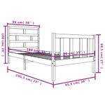 Casa si Gradina - Mobilier - Paturi si accesorii - Paturi - Cadru de pat mic single, alb, 90x190 cm, lemn masiv de pin - Infinity.ro