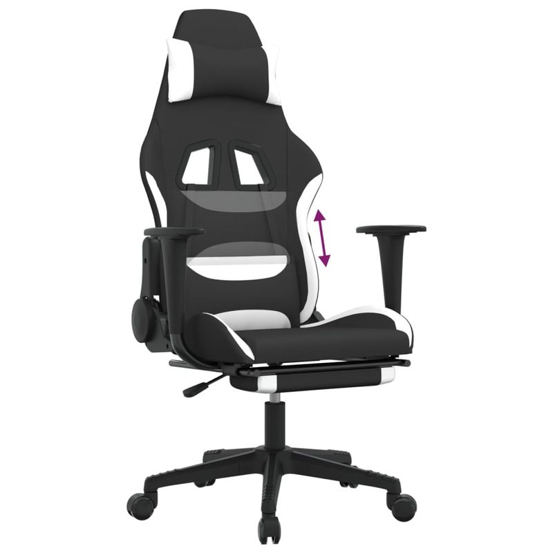 PC, gaming si accesorii - Gaming - Accesorii gaming - Scaune gaming - Scaun de jocuri, negru si alb, textil - Infinity.ro