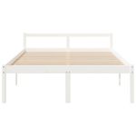 Casa si Gradina - Mobilier - Paturi si accesorii - Paturi - Pat pentru seniori mic single, alb, 150x200 cm, lemn masiv de pin - Infinity.ro