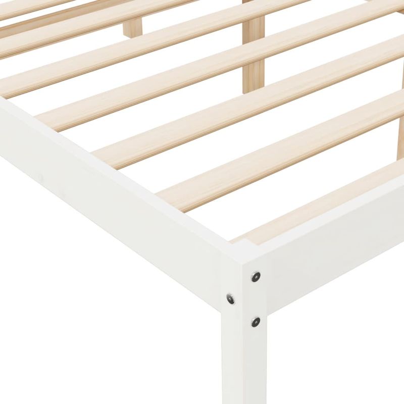 Casa si Gradina - Mobilier - Paturi si accesorii - Paturi - Pat pentru seniori mic single, alb, 150x200 cm, lemn masiv de pin - Infinity.ro