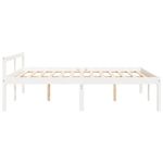Casa si Gradina - Mobilier - Paturi si accesorii - Paturi - Pat pentru seniori mic single, alb, 150x200 cm, lemn masiv de pin - Infinity.ro