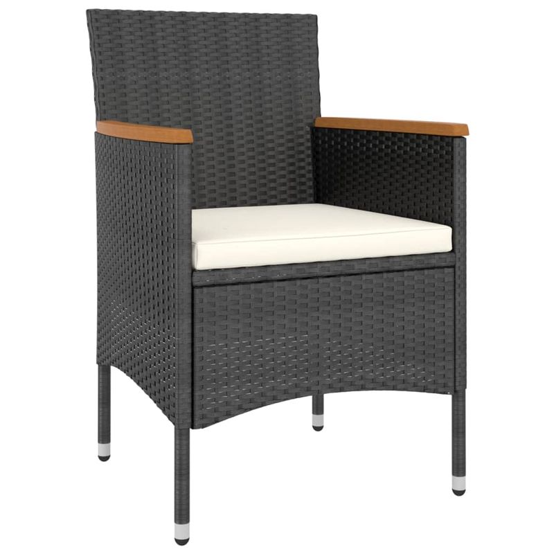 Casa si Gradina - Gradina si terasa - Mobilier exterior - Seturi mobila gradina - Set mobilier gradina, 5 piese, negru, poliratan/sticla tratata - Infinity.ro