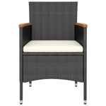 Casa si Gradina - Gradina si terasa - Mobilier exterior - Seturi mobila gradina - Set mobilier gradina, 5 piese, negru, poliratan/sticla tratata - Infinity.ro