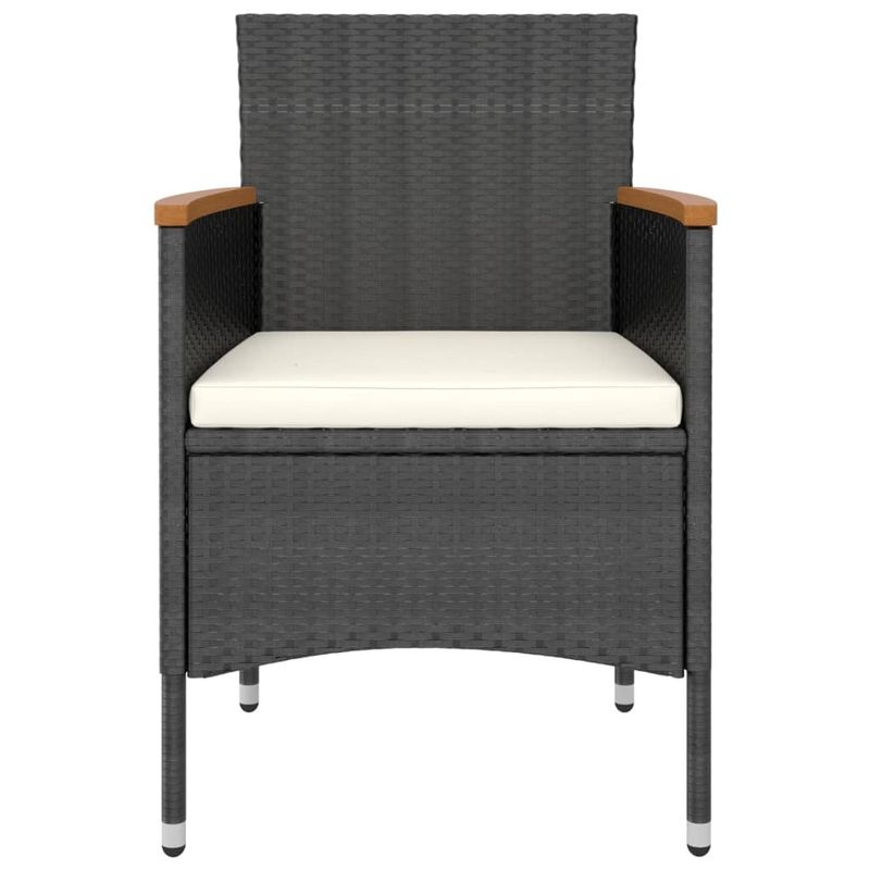 Casa si Gradina - Gradina si terasa - Mobilier exterior - Seturi mobila gradina - Set mobilier gradina, 5 piese, negru, poliratan/sticla tratata - Infinity.ro