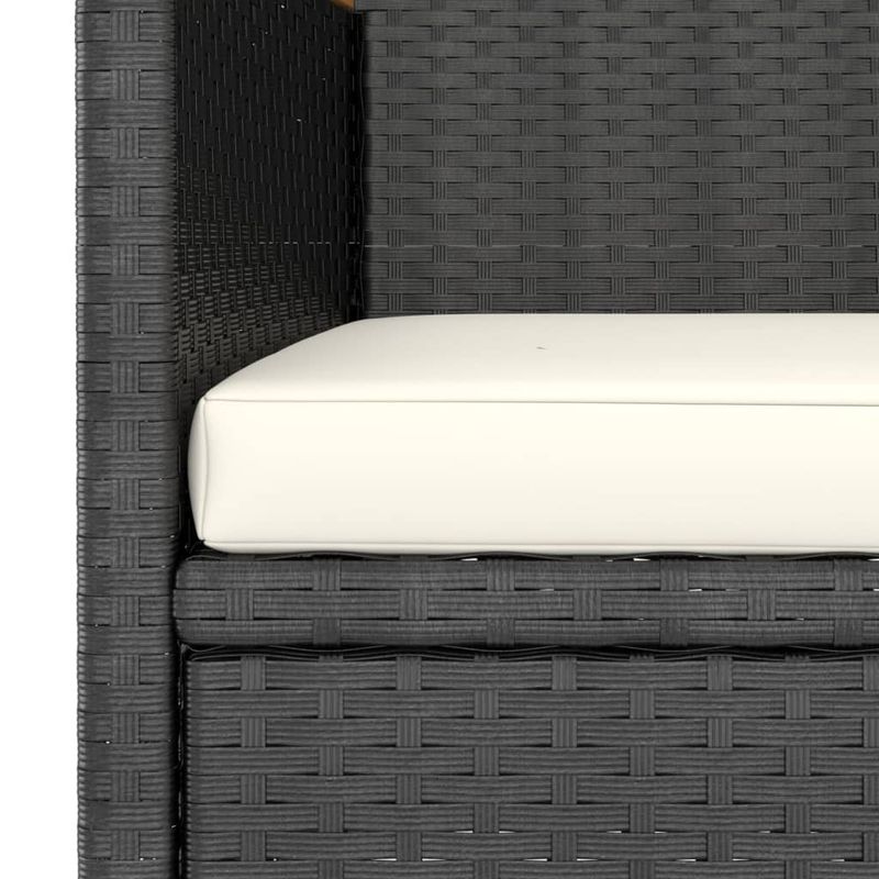Casa si Gradina - Gradina si terasa - Mobilier exterior - Seturi mobila gradina - Set mobilier gradina, 5 piese, negru, poliratan/sticla tratata - Infinity.ro