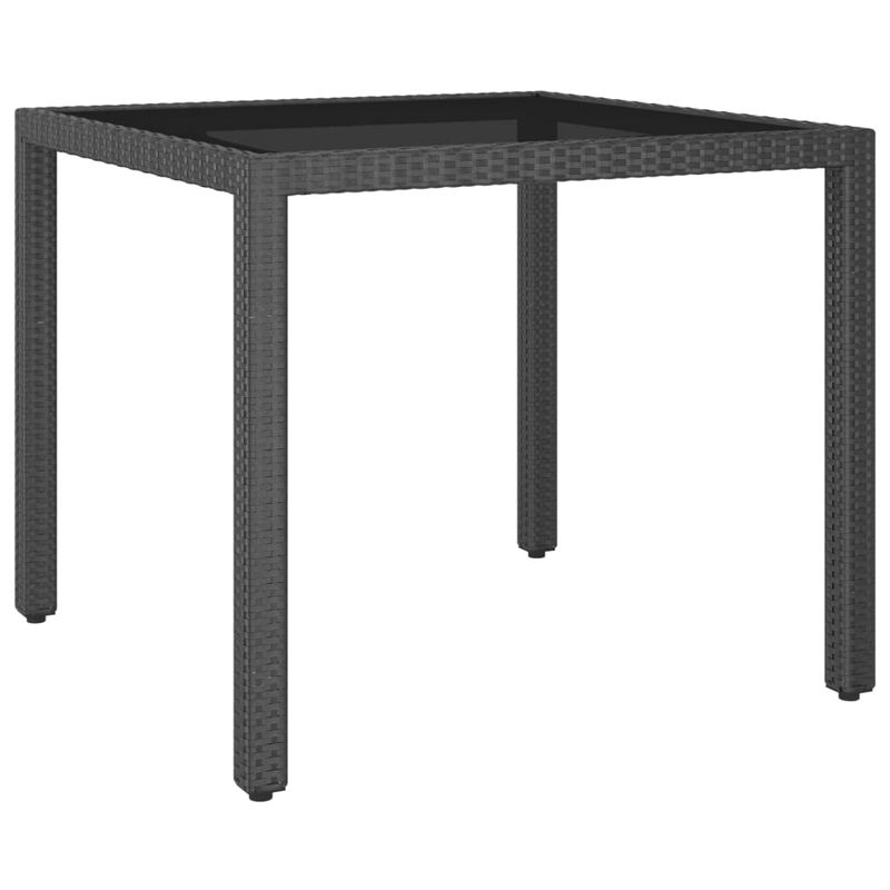 Casa si Gradina - Gradina si terasa - Mobilier exterior - Seturi mobila gradina - Set mobilier gradina, 5 piese, negru, poliratan/sticla tratata - Infinity.ro