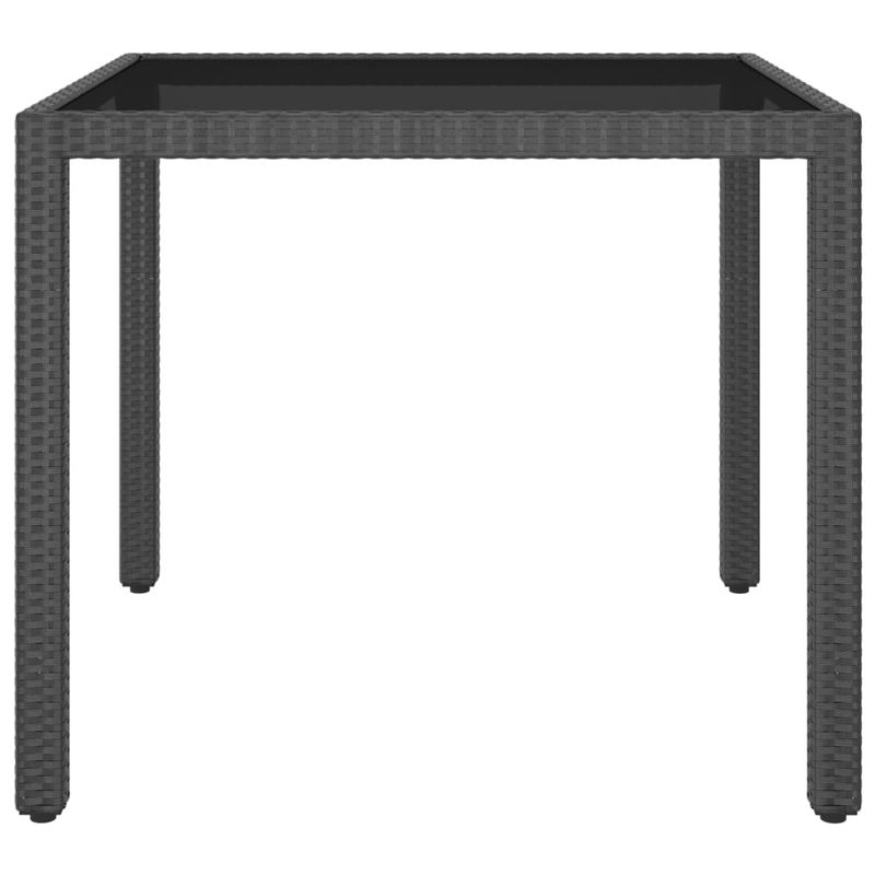 Casa si Gradina - Gradina si terasa - Mobilier exterior - Seturi mobila gradina - Set mobilier gradina, 5 piese, negru, poliratan/sticla tratata - Infinity.ro
