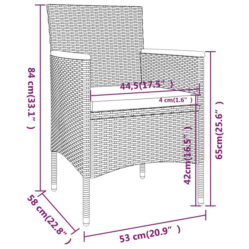 Casa si Gradina - Gradina si terasa - Mobilier exterior - Seturi mobila gradina - Set mobilier gradina, 5 piese, negru, poliratan/sticla tratata - Infinity.ro