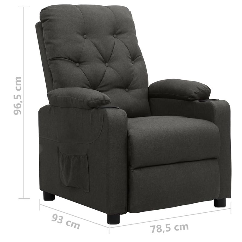 Casa si Gradina - Mobilier - Scaune si fotolii - Fotolii - Fotoliu cu ridicare, gri inchis, textil - Infinity.ro