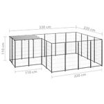 Petshop - Accesorii petshop - Culcusuri si custi - Custi interior si exterior - Padoc pentru caini, negru, 6,05 m², otel - Infinity.ro