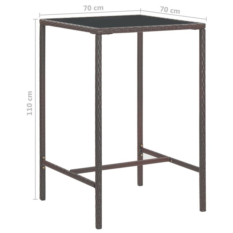 Casa si Gradina - Gradina si terasa - Mobilier exterior - Seturi mobila gradina - Set mobilier bar de gradina, cu perne, 3 piese, maro, poliratan - Infinity.ro