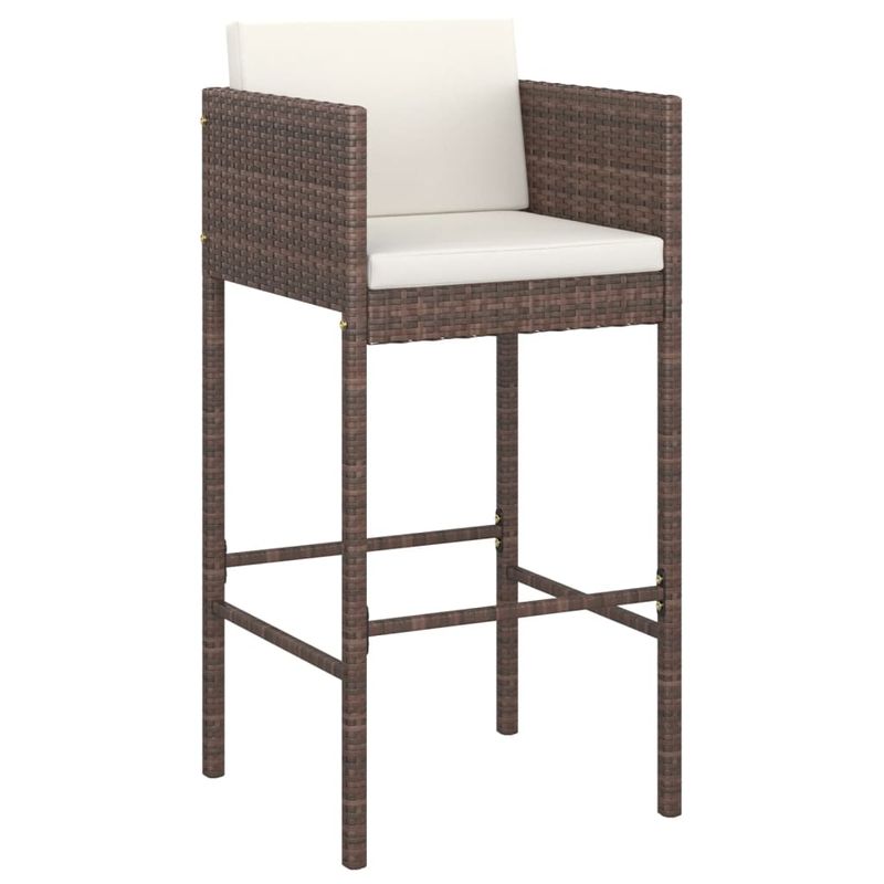 Casa si Gradina - Gradina si terasa - Mobilier exterior - Seturi mobila gradina - Set mobilier bar de gradina, cu perne, 3 piese, maro, poliratan - Infinity.ro