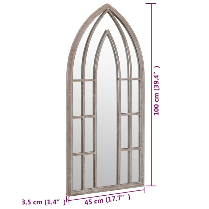 Casa si Gradina - Decoratiuni - Oglinzi - Oglinda de gradina, nisipiu, 100x45 cm, fier uz exterior - Infinity.ro