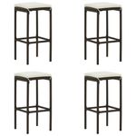 Casa si Gradina - Gradina si terasa - Mobilier exterior - Seturi mobila gradina - Set mobilier bar de gradina cu perne, 5 piese, maro, poliratan - Infinity.ro