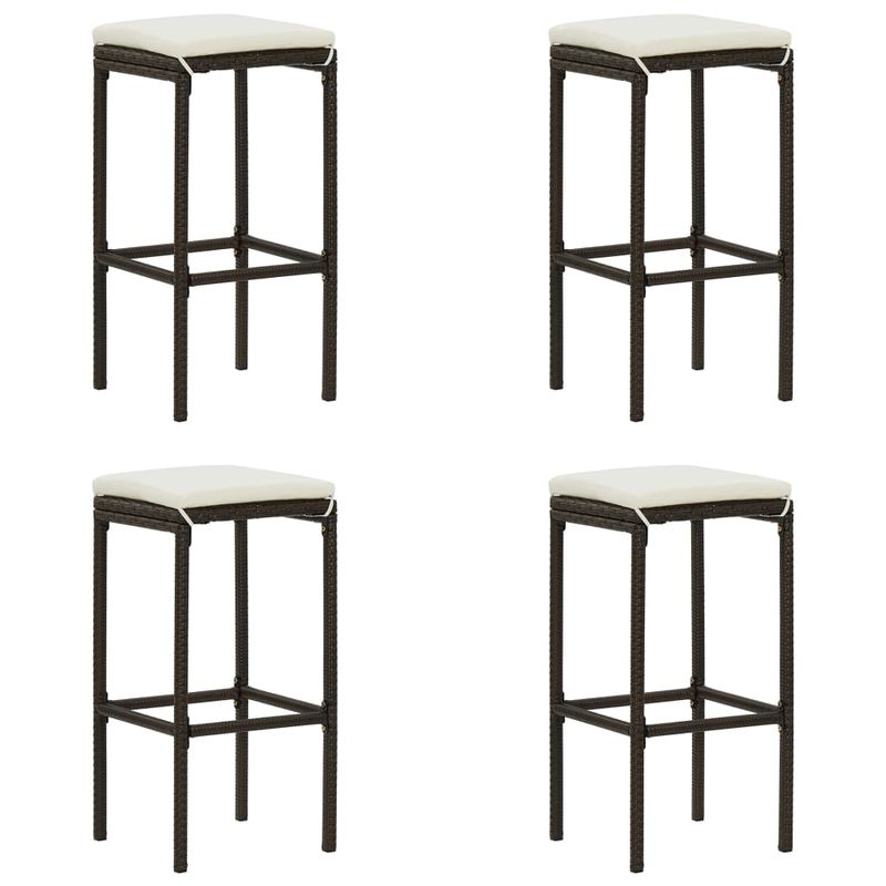Casa si Gradina - Gradina si terasa - Mobilier exterior - Seturi mobila gradina - Set mobilier bar de gradina cu perne, 5 piese, maro, poliratan - Infinity.ro