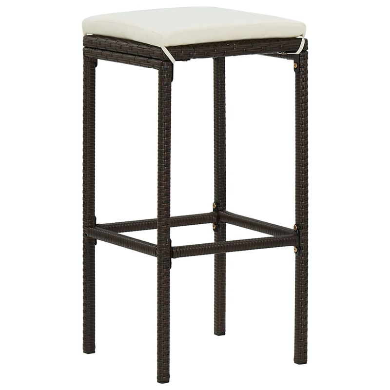 Casa si Gradina - Gradina si terasa - Mobilier exterior - Seturi mobila gradina - Set mobilier bar de gradina cu perne, 5 piese, maro, poliratan - Infinity.ro