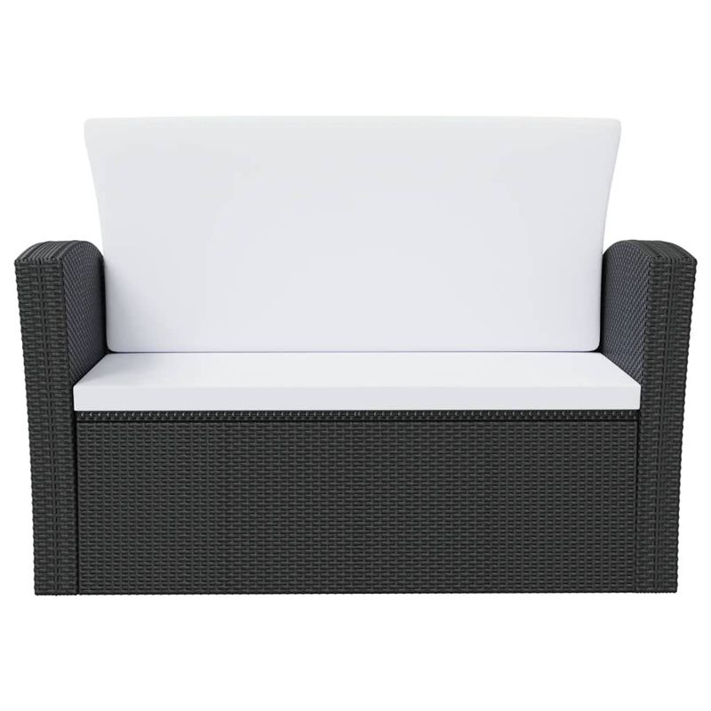 Casa si Gradina - Gradina si terasa - Mobilier exterior - Seturi mobila gradina - Set mobilier de gradina cu perne, 8 piese, negru, poliratan - Infinity.ro
