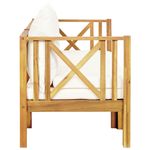 Casa si Gradina - Gradina si terasa - Mobilier exterior - Bancute de gradina - Banca gradina cu 3 locuri și perne, 179 cm, lemn masiv acacia, crem - Infinity.ro