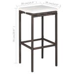 Casa si Gradina - Gradina si terasa - Mobilier exterior - Seturi mobila gradina - Set mobilier bar de gradina cu perne, 5 piese, maro, poliratan - Infinity.ro