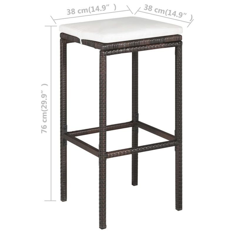 Casa si Gradina - Gradina si terasa - Mobilier exterior - Seturi mobila gradina - Set mobilier bar de gradina cu perne, 5 piese, maro, poliratan - Infinity.ro