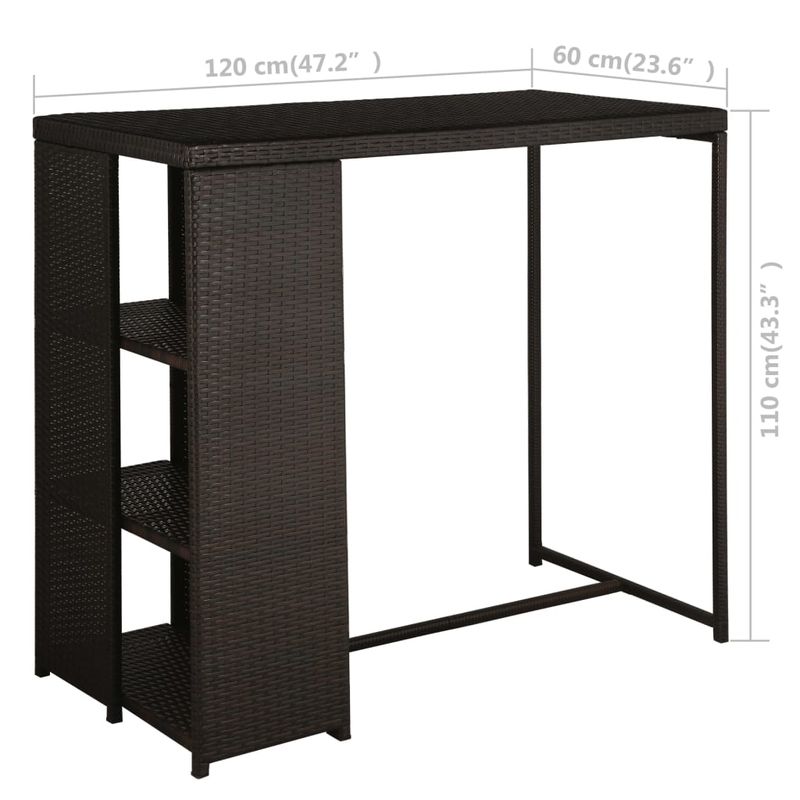 Casa si Gradina - Gradina si terasa - Mobilier exterior - Seturi mobila gradina - Set mobilier bar de gradina cu perne, 5 piese, maro, poliratan - Infinity.ro