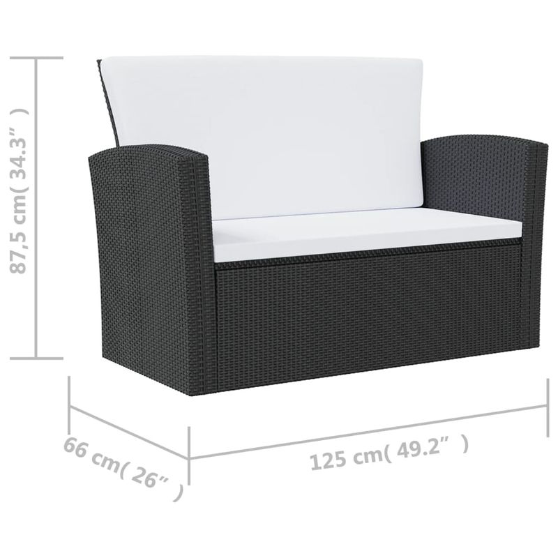 Casa si Gradina - Gradina si terasa - Mobilier exterior - Seturi mobila gradina - Set mobilier de gradina cu perne, 8 piese, negru, poliratan - Infinity.ro
