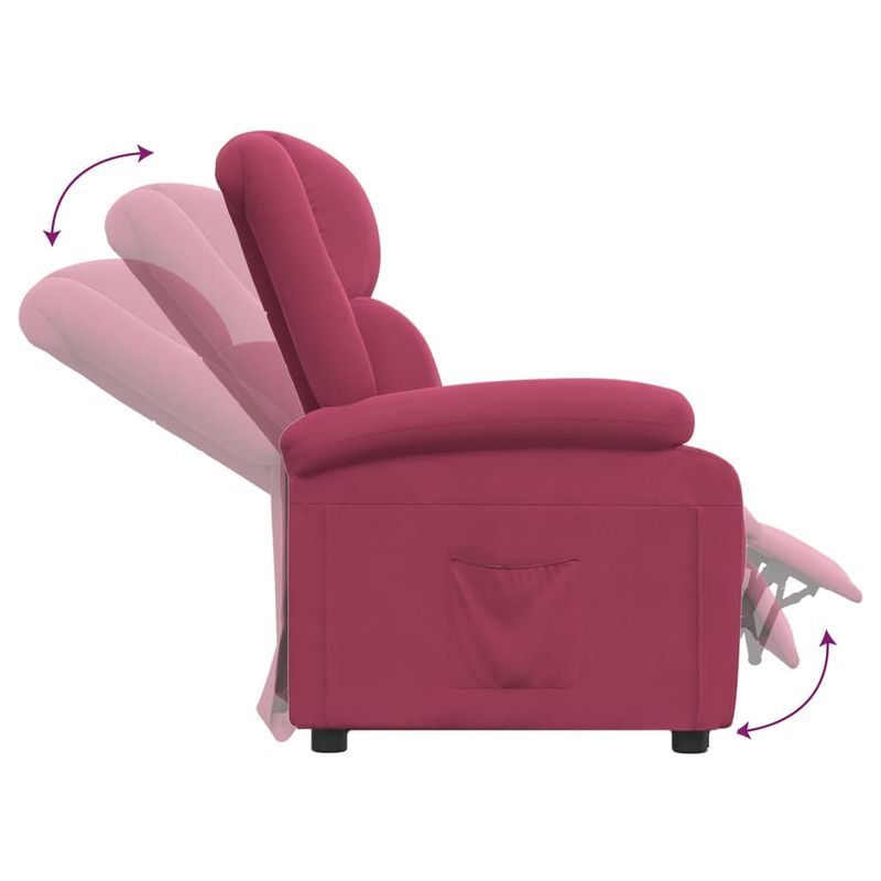 Casa si Gradina - Mobilier - Scaune si fotolii - Fotolii - Fotoliu rabatabil, rosu vin, catifea - Infinity.ro