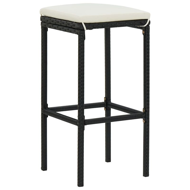 Casa si Gradina - Gradina si terasa - Mobilier exterior - Seturi mobila gradina - Set mobilier bar de gradina cu perne, 5 piese, negru, poliratan - Infinity.ro